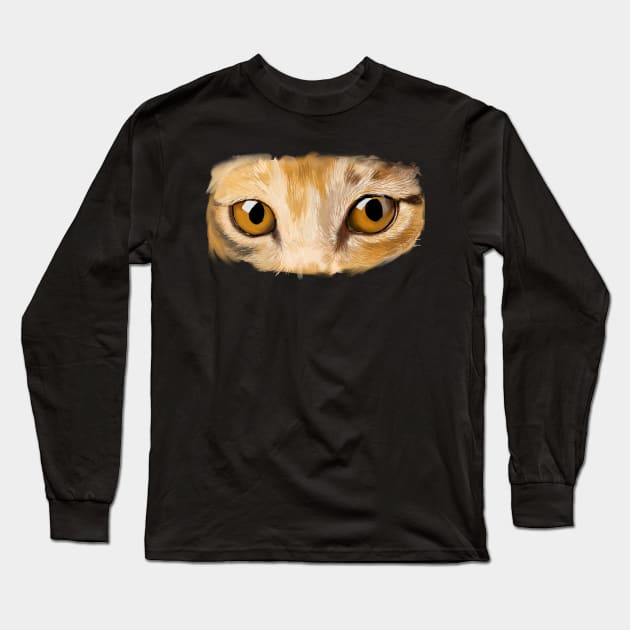 Cat Eyes Painting Long Sleeve T-Shirt by AlondraHanley
